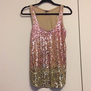 Express Tops - Rose gold sequin tank top Express Tops - Rose gold sequin tank top